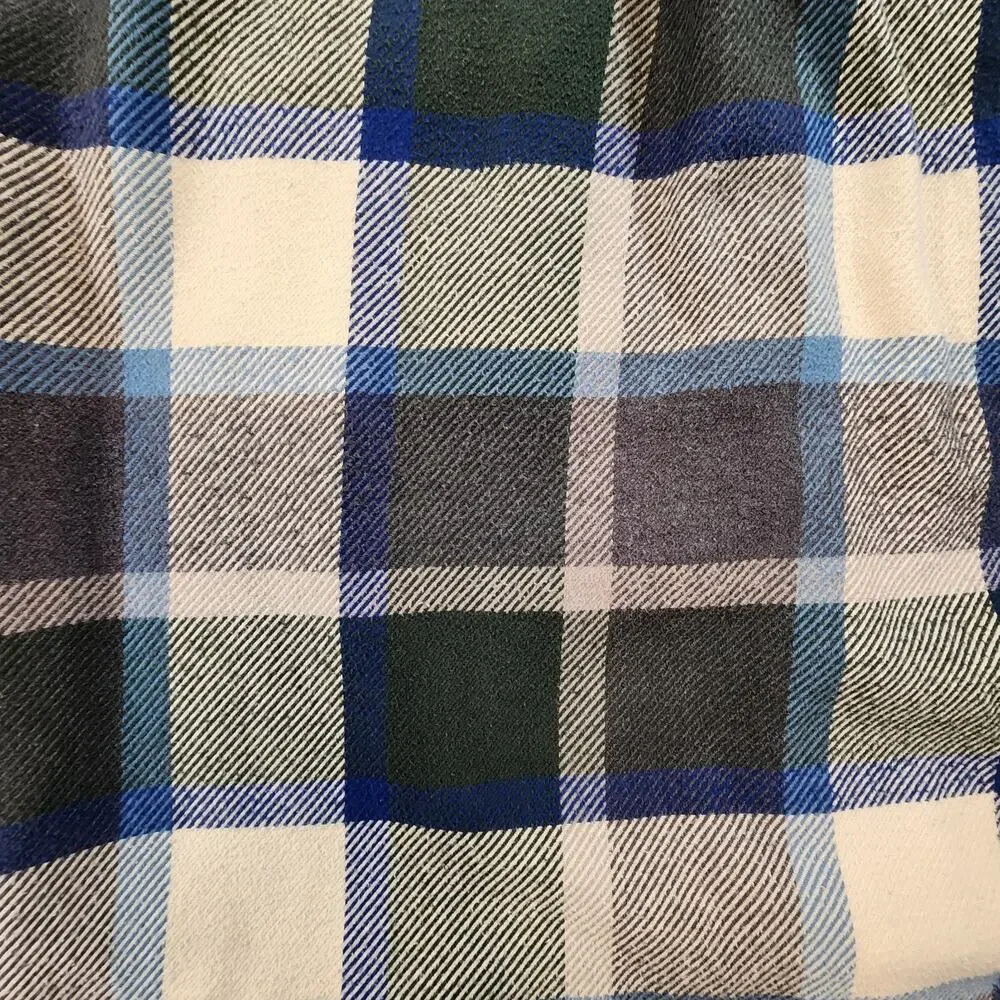 ORVIS HEAVY Flannel Shirt Jacket‎ Mens Size XXL Blue/White/Gray Plaid Flannel